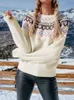 Dames Truien Fitshinling Jacquard Vintage Winter Trui Vrouwen Kleding 2022 Jumper Gebreide Winter Tops Patchwork Boho Slanke Trui Vrouwelijke Top L230718