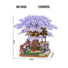 Blocchi 2200pcs Mini blocchi di costruzione Viola Cherry Blossom Tree House Modello Decorazione Ragazza Regalo Fai da te Puzzle Mattoni Giocattolo per bambini Regalo R230718