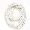 Scarves Foil Print Loop Scarf For Women Stars Dots Infinity Snood Cotton Linen Feel Female Fashion Headscarf Muslim Hijab