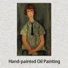 Amedeo Modigliani фигура Canvas Artmade Mond Girl в полосатой блузской масле картины для декора квартир современный