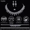 Ensembles de bijoux de mariage TAZIRN Afrique Dubai Nigeria 5A Zircone cubique 24PCS Ensemble de bijoux pour les femmes de mariage Bijoux de luxe en cristal Accessoires Cadeau 230717