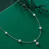 Kettingen IOGOU D Moissanite Kettingen 2mm3mm Voor Vrouwen Meisjes Charm Choker Authentieke 925 Sterling Zilveren Groothandel Sieraden