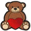 Cute Cartoon Love Heart Bear Small Size Iron on Embroidered Patch - 3x2 4 Inch 190h