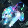 Jaqueta LED Iluminação Casaco Traje Luminoso Criativo À Prova D' Água Luzes de Dança Roupas de Festa de Natal227u