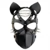 Fetiş Deri Maske Erkekler ve Kadınlar İçin Ayarlanabilir Cosplay Unisex BDSM Bondaj Kemer Kısıtlamaları Köle Maskeleri Çiftler T L1 210722897