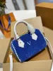 CC Match Speedy Bandouliere Nano 20 Handle Bag Jacquard Denim Leather Monograms PM Boston Bags Designers Luxurys Crossbody Navy Blue/Faded Blue