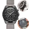 Księżyc zegarek bioceramiczny zegarki pełne funkcje Chronograph Watch Mission to Mercury 42 mm nylon luksusowy zegarek limitowany 284B