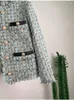 Giacche da donna Cappotto corto in tweed Donna Camicetta con bordatura in nappa tessuta retrò Abbigliamento esterno scozzese Abbigliamento autunnale Giacca invernale Abbigliamento
