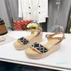 Designer Luxury Womens Starboard Line Wedge sole Sandal Flip Flops With Box