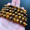 Strand Round Tiger Eye Stone Bracciali Yoga Healing Crystal Beads Bracciale Regalo di festa Gioielli fatti a mano Dropship 1pc