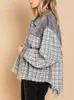 Kvinnorjackor Plaid skarvningsjacka Kvinnor LAPEL Corduroy Tweed Coat Kvinna Single Breasted Streetwear Autumn Lady Fashion Tassel Ytterkläder