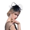 Berets Red Big Fascinator Hats Ladies Elegant Wedding Party Cocktail Hair Clips Mesh Accessories