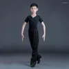 Costume de danse latine pour enfants, ensemble de Performance, pantalon de robe d'entraînement de Tango standard pour garçons