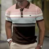 Polos pour hommes rayés polos pour hommes 3d couronne imprimé quotidien hauts de rue t-shirts chemise surdimensionnée ample hommes vêtements été décontracté manches courtes 230717