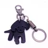 Porte-clés en gros fait à la main Vintage Antique métal cuir chien bricolage porte-clés Animal porte-clés pour clé voiture petit ami cadeau d'anniversaire vente