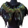 Shawls Women's Real Peacock Feather Fur Bridal Bridesmaid Wedding Cape Wrap Pashmina Scarf Shawl for Evening Fancy Dress Party 230717