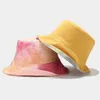 Berretti Cappello da sole colorato tie-dye Paralume da donna con cappelli da pescatore doppi a gronda larga