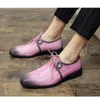 Dress Shoes Fashion Men Leather Mixed Colors Pink Wedding Shoe 2023 Autumn Plus Size 48 Causal Male Zapatos Hombre 230717