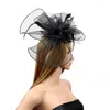 Bandanas Top Hat Womans Tea Hats Women Hair Accessories Fascinators Dress Mesh Party Headband Banquet