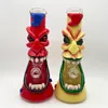 14 inch Height 2 Colors Yellow and Red HandDrawing Beaker Bong Painting Water Pipes Glass Bong Wholesale for Adult