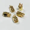 100pcs Gold Brass SMA male plug solder for PCB clip edge mount RF connectors292a