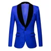 Men's Suits & Blazers Fashion Red Pink Black White Blue Patterned Suit Slim Fit Groomsmen Tuxedos For Wedding Shawl Collar Ja291f