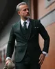 Summer Dark Green Mens Groom Wedding Suits Groom Slim Fit One Button Shawl Lapel Formal Work Prom Office Jacket Vest Pants