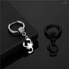 Boucles d'oreilles cerceau Scorpion goutte Punk noir acier inoxydable pour femmes hommes gothique Cool rue Hip Hop oreille bijoux déclaration pendentif