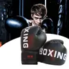 Protective Gear Black Children's Boxing Gloves180g PU Material Comfortable Breathable Fighting Training Taekwondo Accessorie Sports Equipment HKD230718