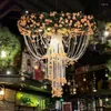 Pendant Lamps LED Lamp Crystal Chain Flower El Music Restaurant Bar Milk Tea Shop Industrial Style Green Plant Hang Light