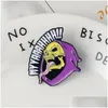 Pins Brooches Myyaaahhhh Enamel Pin Long Tongue Death Badge Brooch Lapel Jeans Bag Shirt Collar Punk Skeleton Jewelry Gift For Frie Dhnh2