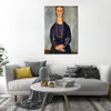 Handcrafted Wall Art Canvas Woman in A Red Necklace Amedeo Modigliani Painting Portrait Artwork Modern Hotel Decor