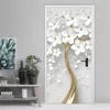 Wall Stickers PVC Door Sticker Modern 3D Abstract Fashion Line Silver Pearl Wallpaper Living Room Art Poster SelfAdhesive Mural 230717