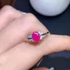 Pierścienie klastra KJjeaxcmy Fine Jewelry 925 STRINLING SREBRNY INKLATOWANY Naturalny Ruby Damski Maszy Motyl Owalny Klejnot Regulowany Pierścień Wsparcie pierścieniowe