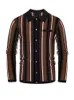 Men's Polos Striped Jacquard Polo Shirt Spring and Autumn Long Sleeve Lapel Knitted Sweater 230717