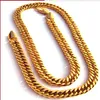 BIJOUX EN OR JAUNE FINE Noble men's 100% real 24k yellow solid gold jewellery necklace chain large 11mm 23 6inch Nickel 239N