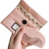 Mini escova de cabelo de madeira pequena e fofa pente prático de sândalo com caixa de presente rosa para mulheres meninas presentes de feriado