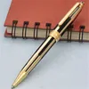 Högkvalitativ ny Black and Gold Stripes Roller Ball Pen Ball Point Pens Fountain Pen Hela gåva 227U