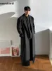 Men's Wool Blends Mauroicardi Autumn Winter Extra Long Warm Black Loose Casual Wool Blends Coat Men Luxury Floor Length Overcoat Korean Fashion HKD230718