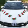 Decorative Flowers YOMDID Wedding Car Front Flower Decoration Artificial Garland For Party Accessories Simulation Rose