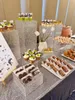 Romantisch bruiloftsdecor Dessert Bar Tafel Buffet Plaat Houder Acryl Plank Bruiloft Banket Taart Koekjes Sushi Brood Fruit Theepauze Stand Decoratie