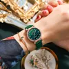 Armbandsur mode lyxiga kvinnors klockor Diamond Small Green Watch for Women Casual Ladies Clock Quartz Wristwatch Gift Montre Femme