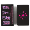 Activités de jeux de plein air 78 cartes Neon Moon Tarot Deck Taille de poche pour le jeu de société de divination du destin Tarot et une variété d'options de tarot 230718