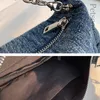 Evening Bags Denim Fabric Women's Soft Handbags Chain Strap Solid Shoulder Crossbody Bag Fashion Luxury Female Small Tote Clutch Purse 230718