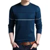 Мужские свитеры осенние вязаная футболка для футболки с комфортно o ge o ece с длинным рукавом пуловерная полоса.