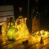 Décorations de jardin Bouteille de vin solaire Lumières 6 PCS 20 LED Étanche Cuivre Liège En Forme De Luciole Chaîne pour DIY Décor À La Maison 230717