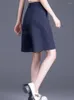 Kvinnors shorts kvinnor sommar avslappnad rak a-line 2023 streetwear bred ben kvinnlig hög midja knä längd byxor enkla