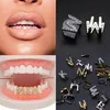 Ouro Branco Ouro Gelado A-Z Letra Personalizada Grillz Dentes de Diamante Completo DIY Grelhadores de Dentes Bottom Tooth Cap Hip Hop Dental Mouth Teeth197t