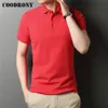 Męska marka Polos Coodrony Wysokiej jakości Summer Classic Pure Kolor swobodny krótki rękaw Bawełniany polo-shirt Mężczyźni Slim Soft Cool Clothing C5200S 230717