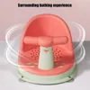 Badkarplatser Baby Bath Seat Portable Safety Anti Slip Född duschstol med ryggstöd Sugkoppar Vård Tvättleksaker 230718